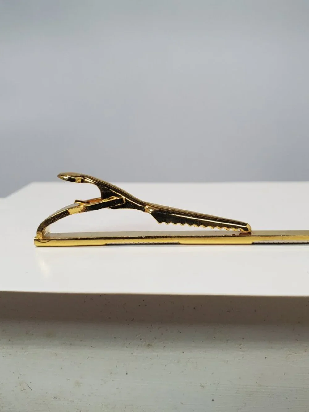 Gold-Tone & Silver-Tone Striped 3-Piece Cufflink and Tie Clip Set